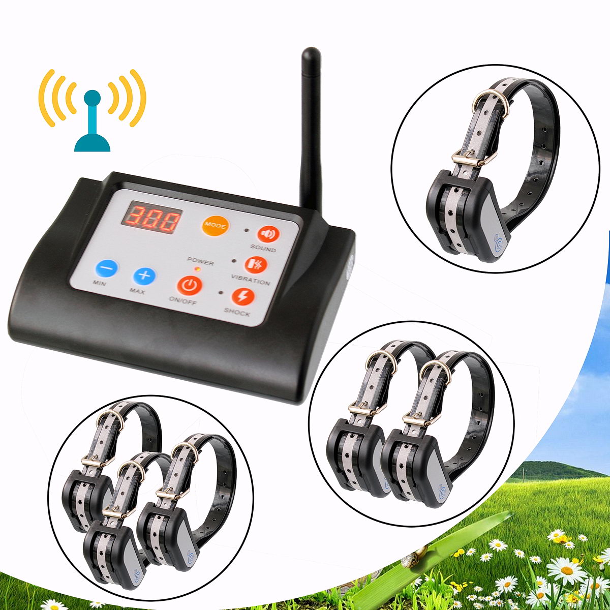 KPF-883-020 2-in-1 Wireless Dog Fence & Electric Training Collar System Model 883 - 图片 1