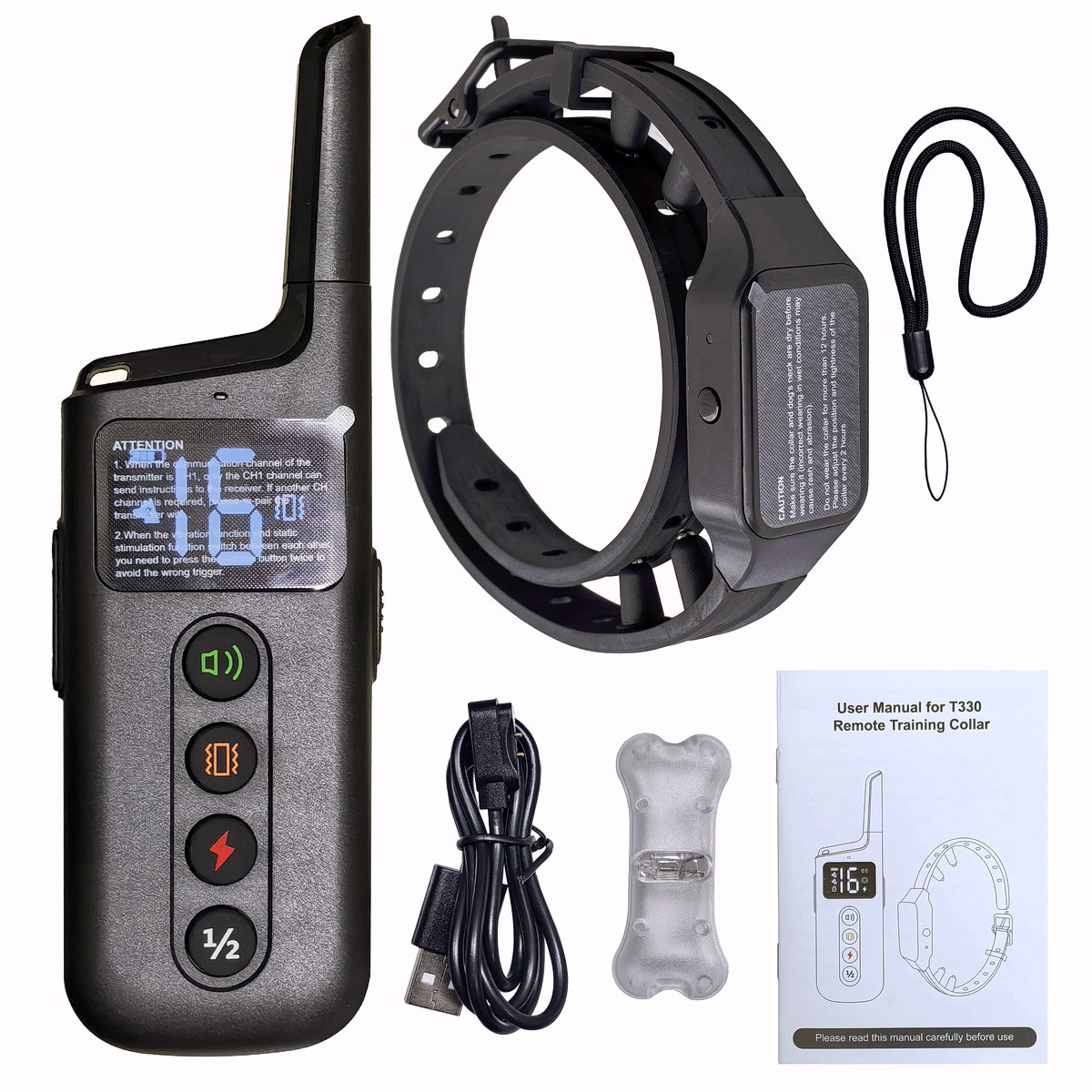 _cuva T330 Waterproof Remote Dog Training Collar - 图片 1